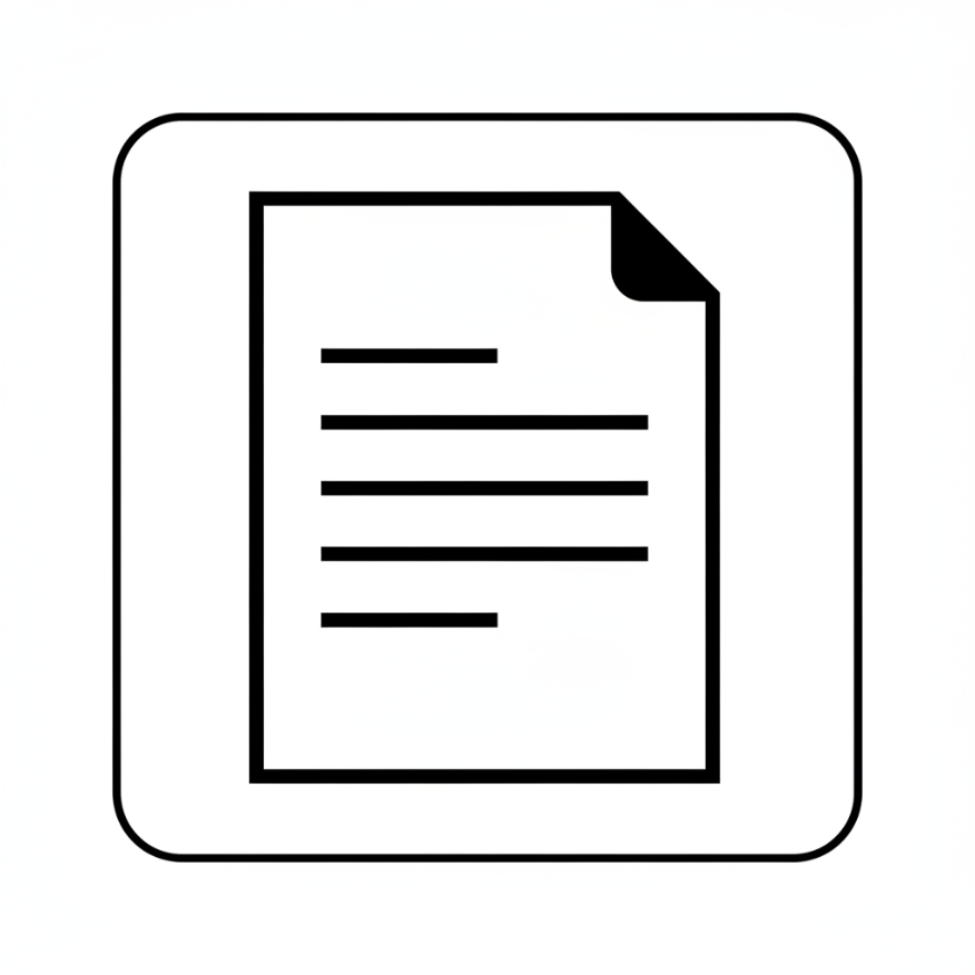 ICONA DI UN DOCUMENTO IN BIANCO E NERO